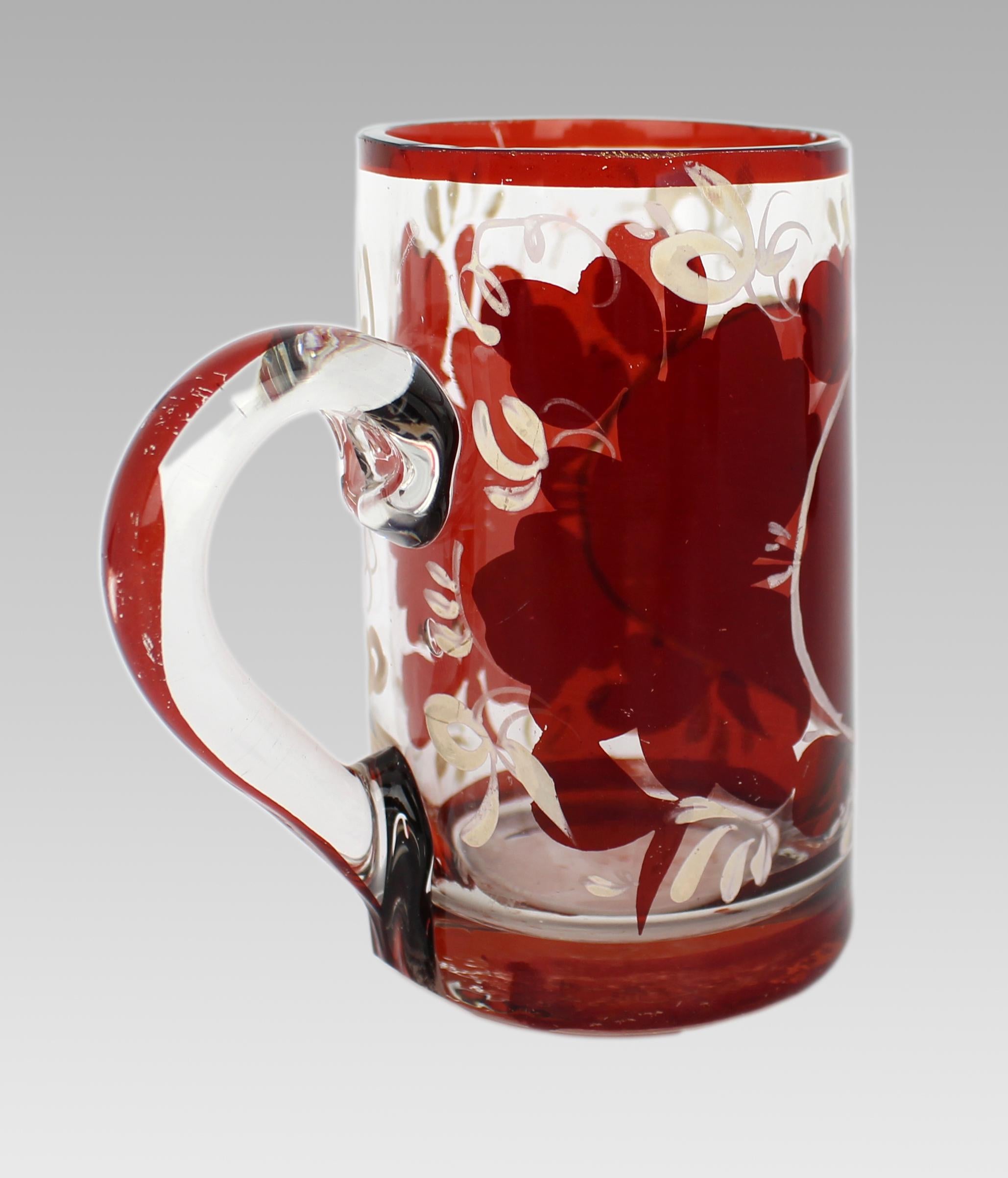 Antique Early 19th Century English Glass Tankard In Good Condition For Sale In Worcester, GB
