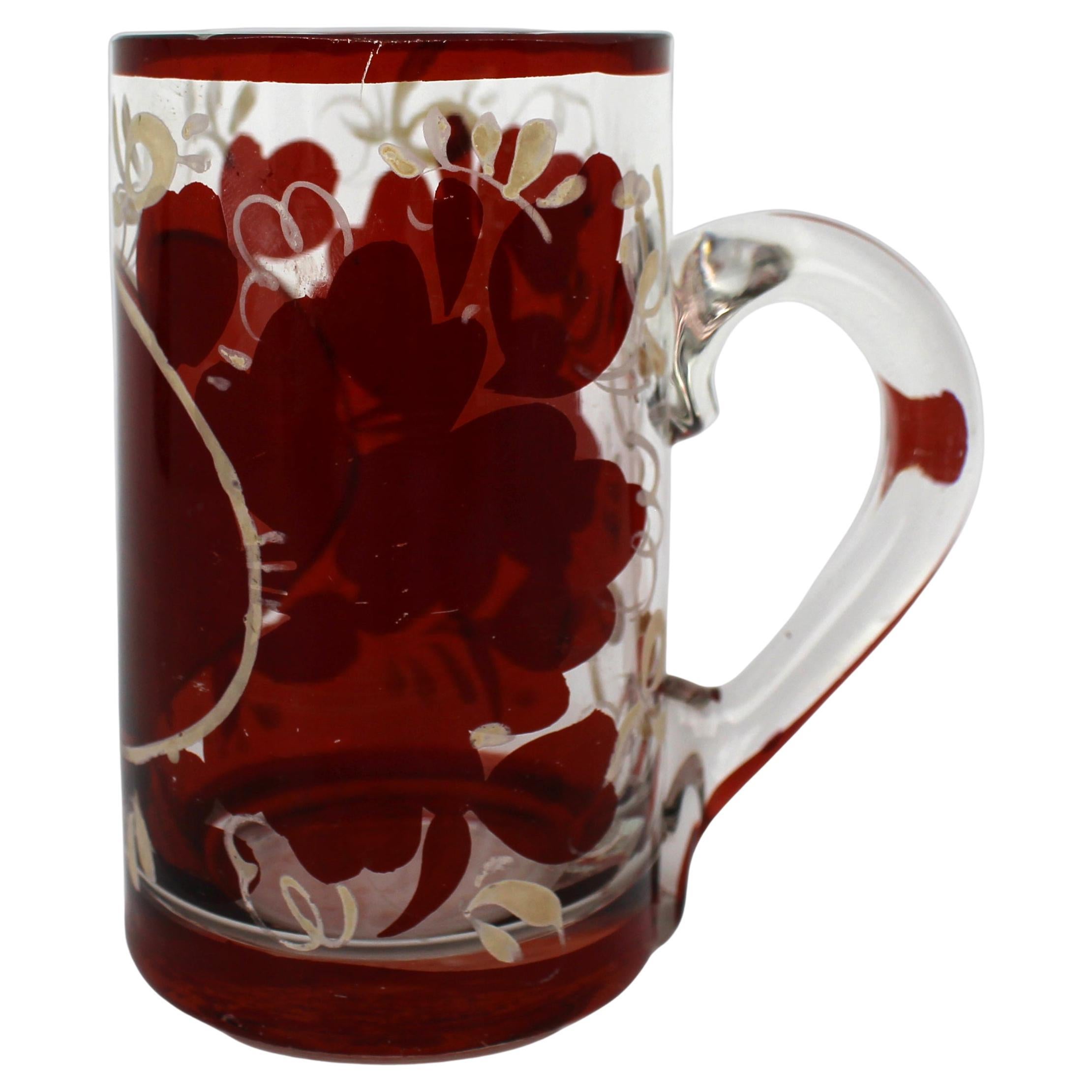 Antique Early 19th Century English Glass Tankard For Sale