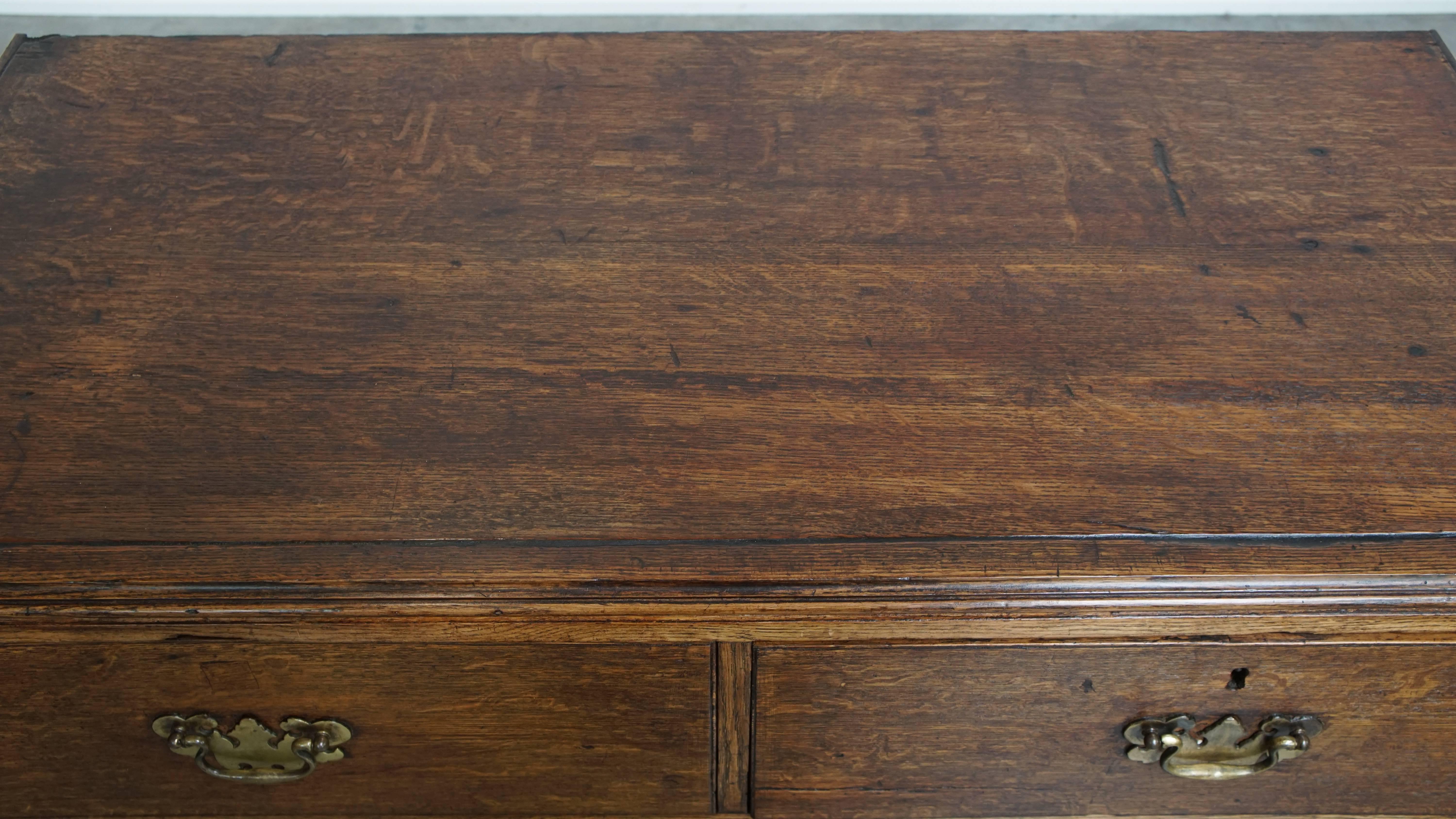 Wood Antique Early 19th-Century English Oak Chest of Drawers/Commode For Sale