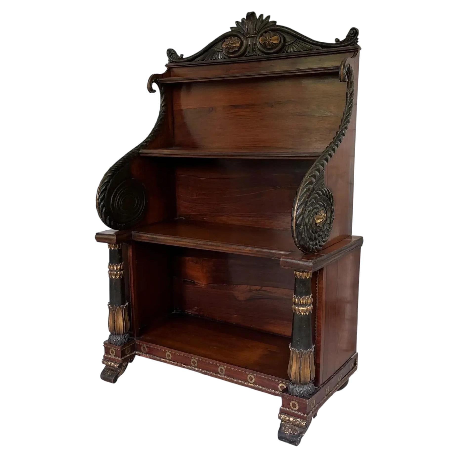 Antico mobile libreria nano in palissandro Regency inglese del primo Ottocento in vendita