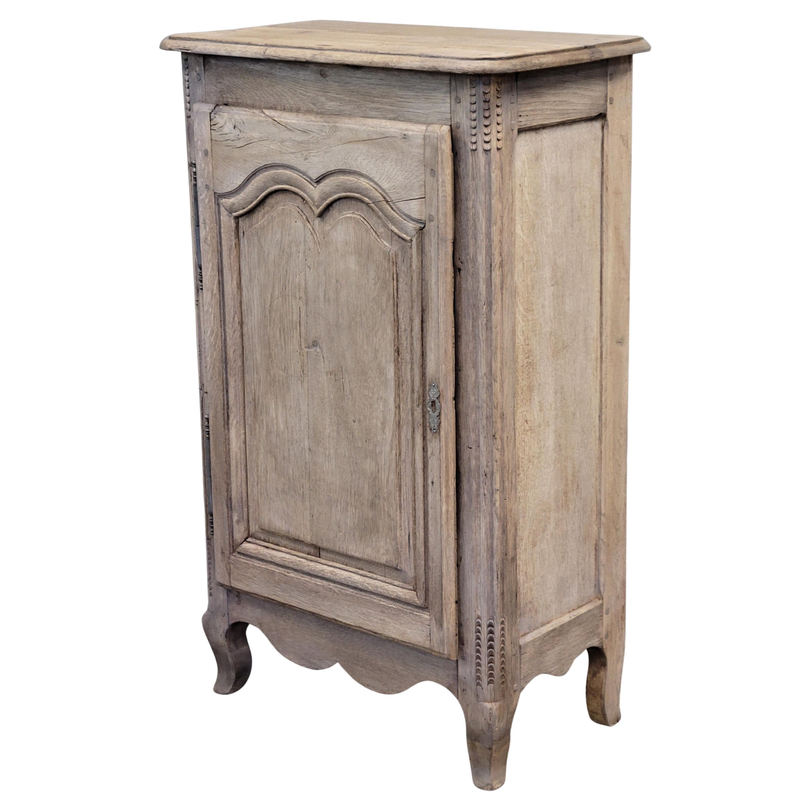 Antique Early 19th Century French Bleached Oak Cupboard For Sale