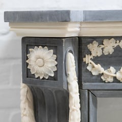 Antique Early 19th Century French Style Grey Marble Fireplace Surround