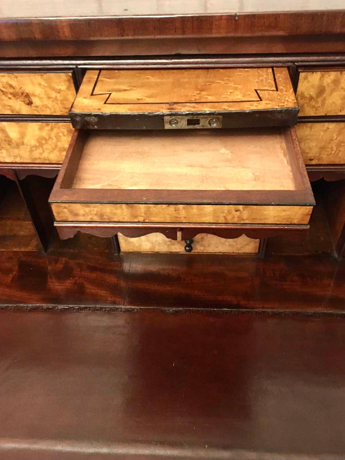Antique Early 19th Century George III Inlaid Mahogany Secretaire Chest For Sale 2