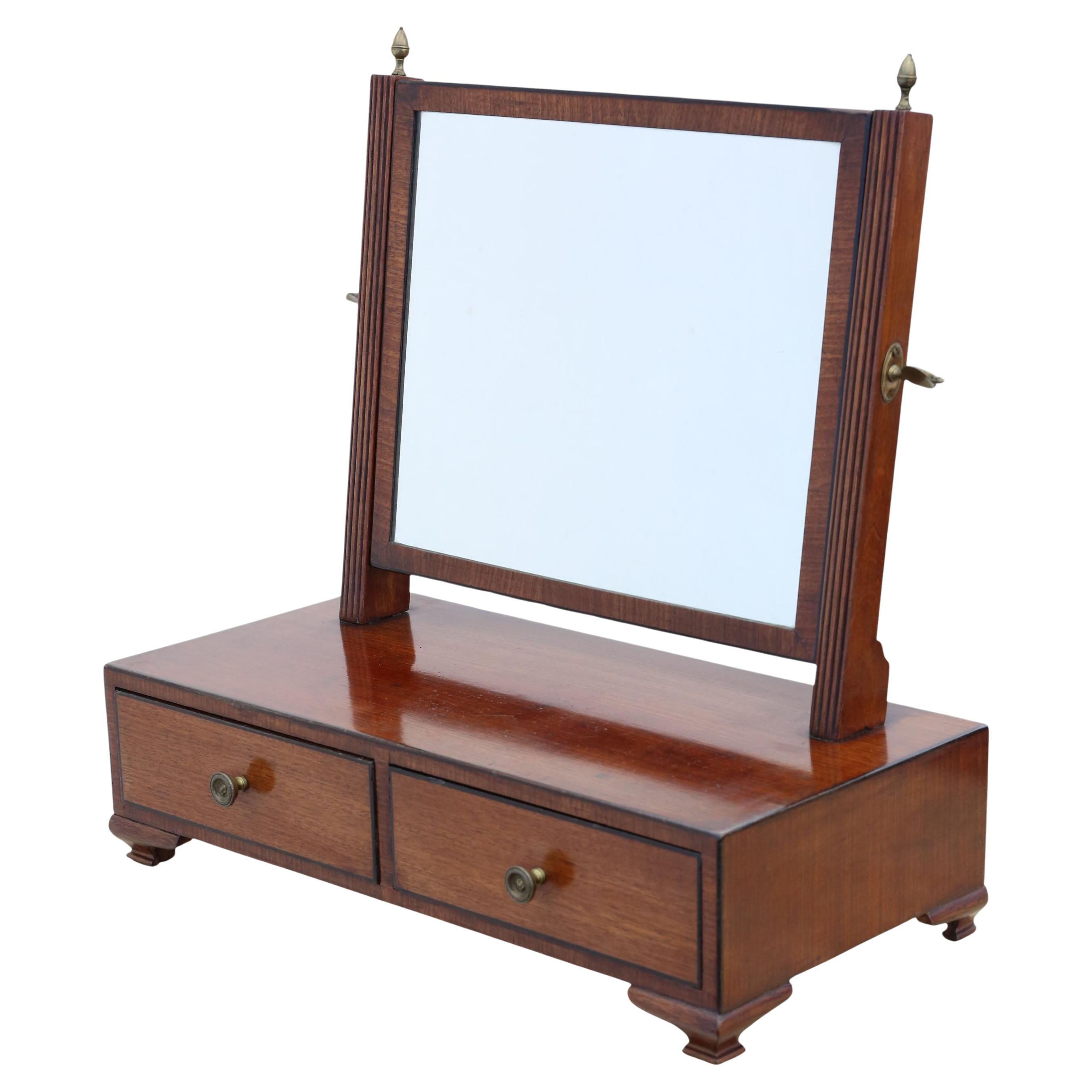 Antique Early 19th Century Georgian Mahogany Dressing Table Swing Mirror