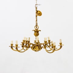 Antigua araña de latón dorado de principios del siglo XIX