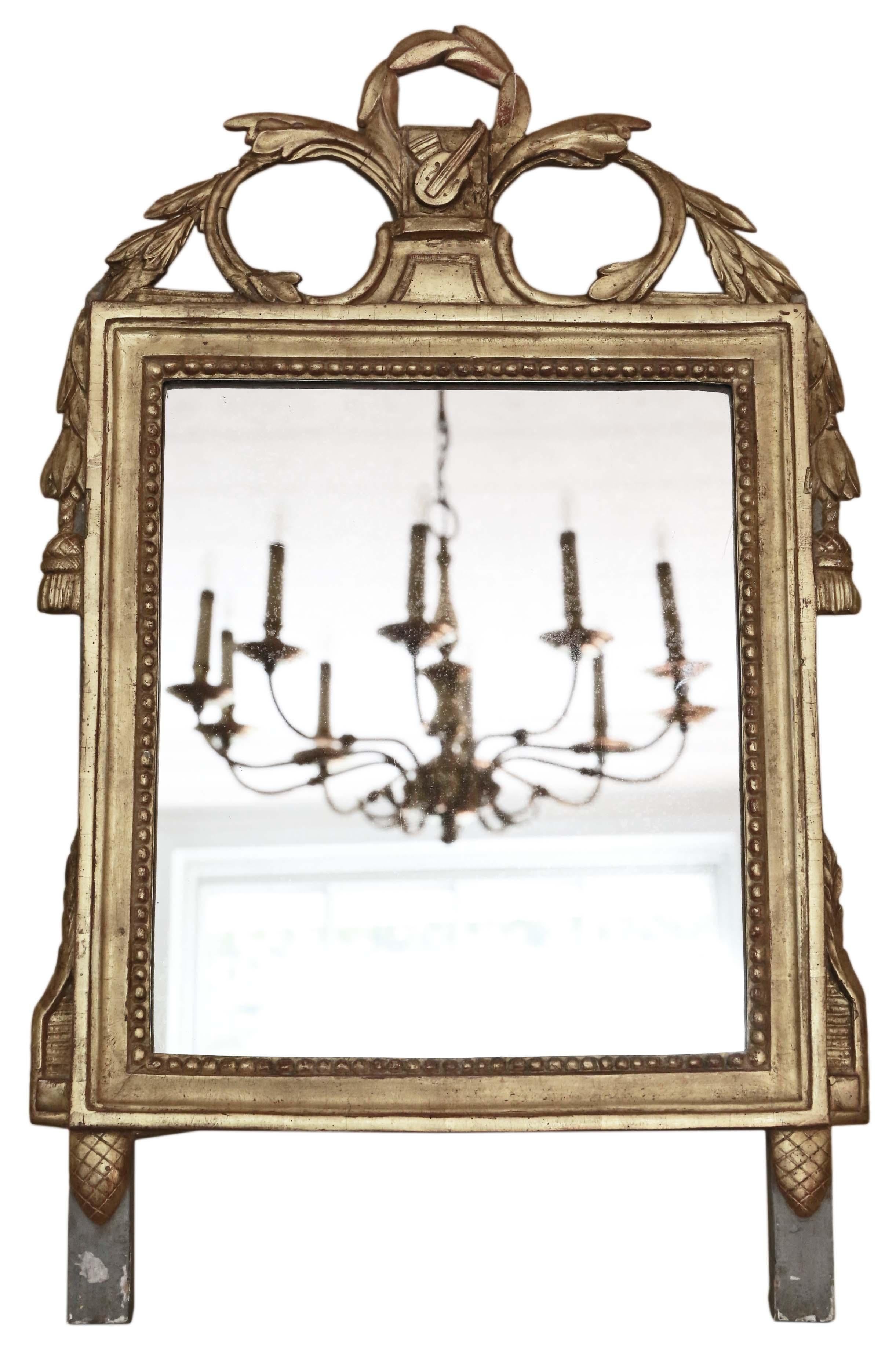 Antique Early 19th Century Gilt Overmantle Wall Mirror 3