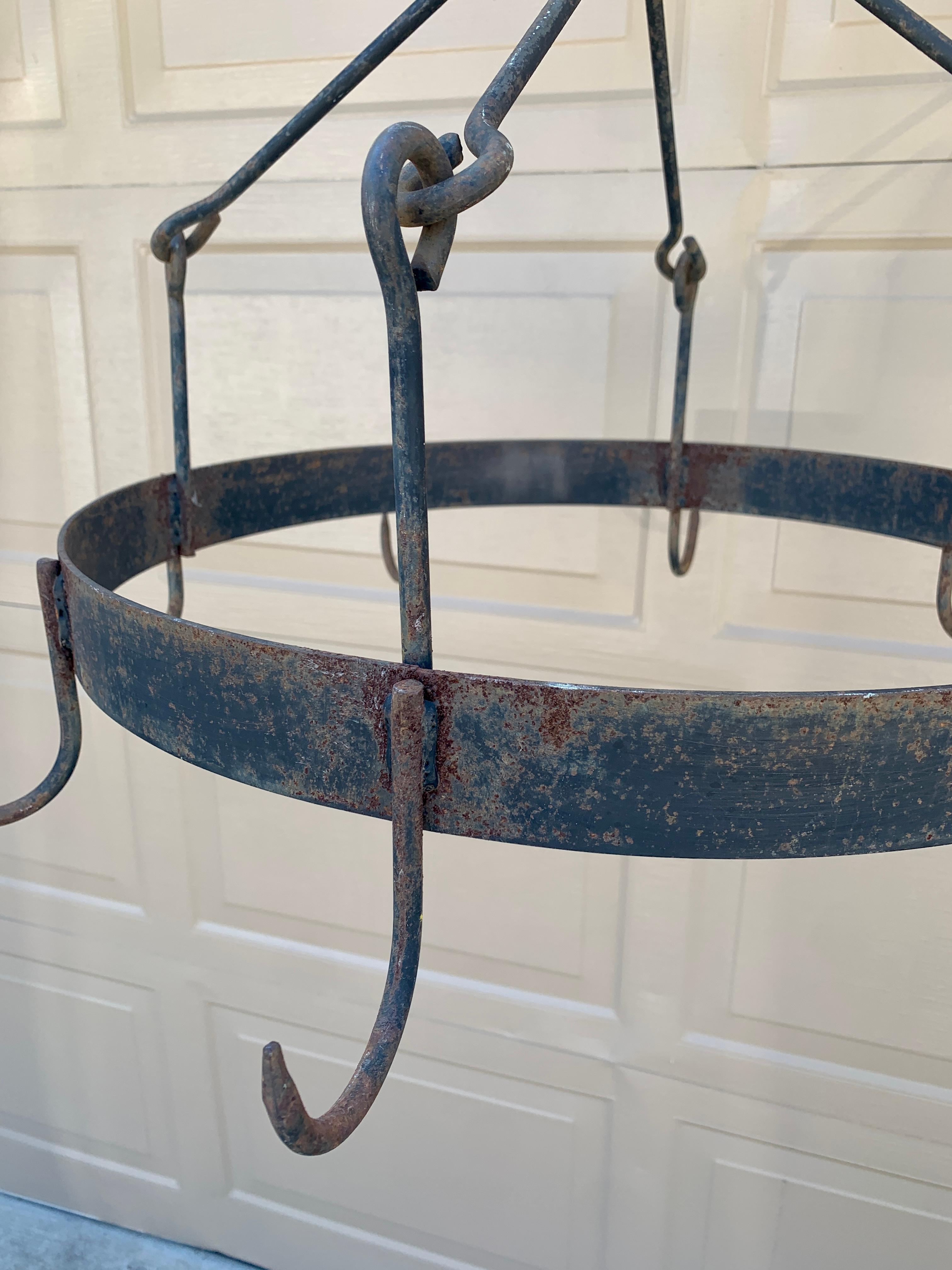 Antike frühes 19. Jahrhundert handgeschmiedetes Eisen Spiel Rack oder Topf Rack im Angebot 1