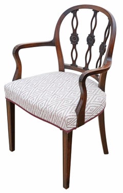 Antique Early 19th Century Mahogany Elbow Chair – Dining, Side, or Desk Chair