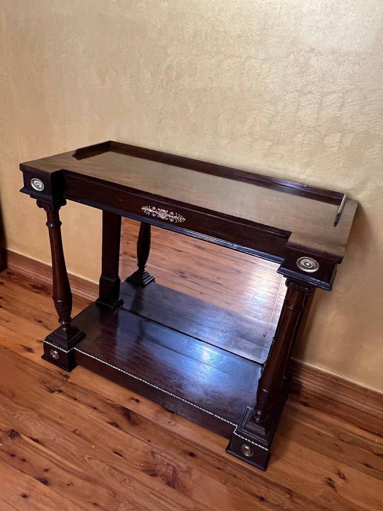 Antique Early 19th Century Mahogany Hall Table with Mirror In Good Condition For Sale In EDENSOR PARK, NSW