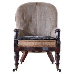 Antique Early 19th Century Mahogany Library Armchair