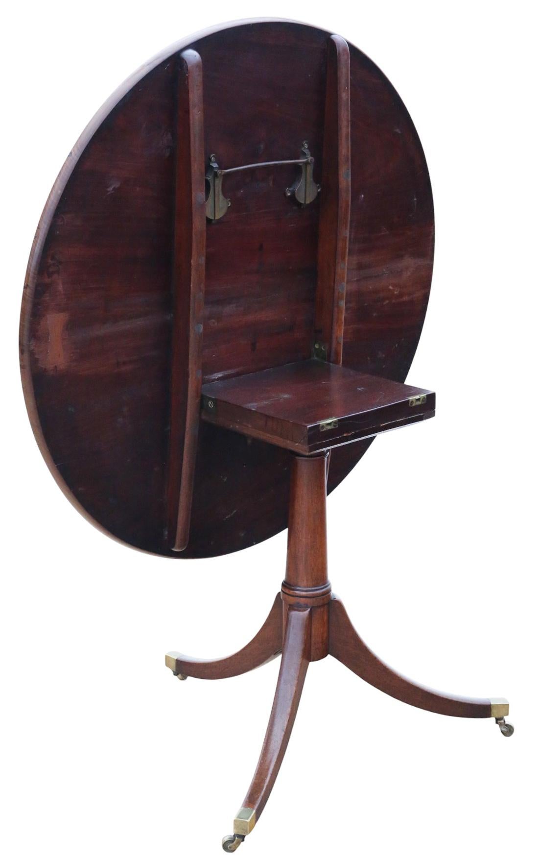 XIXe siècle Ancienne table de salle à manger en acajou du début du 19e siècle - Belle qualité en vente