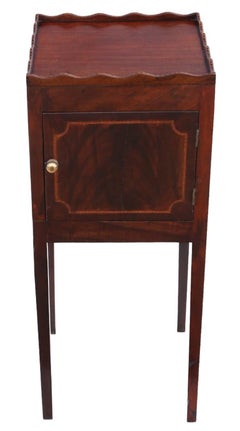 Antique Early 19th Century Mahogany Nightstand - Georgian Tray Top Bedside table