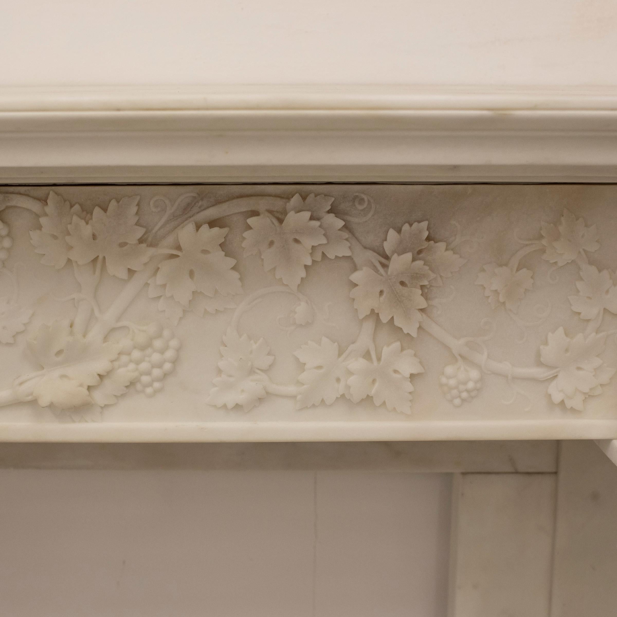 Statuary Marble Antique Early 19th Century Marble Fireplace Surround For Sale