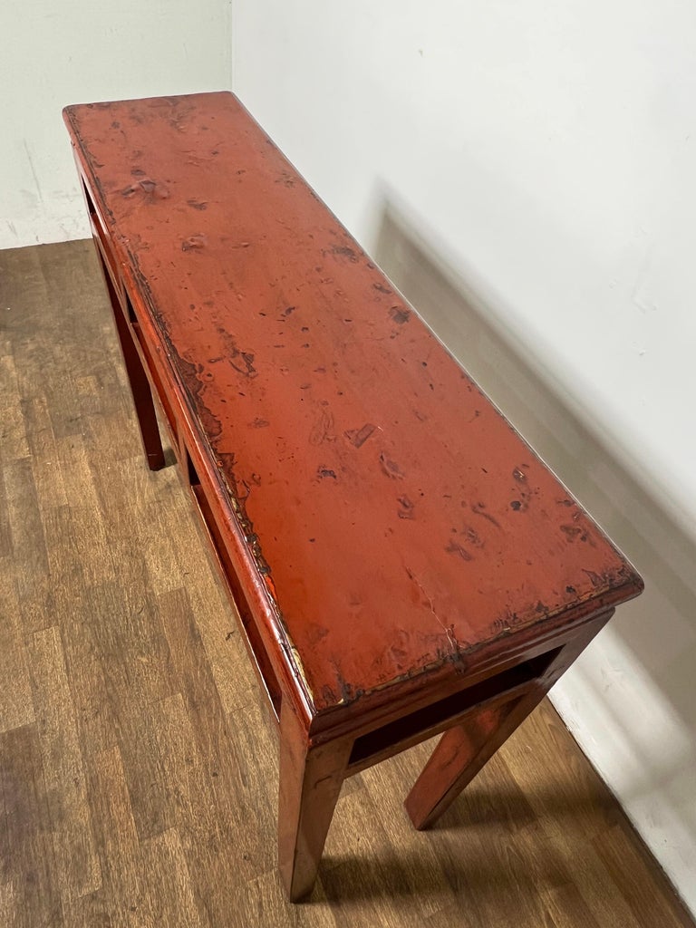 Elm Single Plank Coffee Table From Gansu - 19thC Elm Single Plank Coffee Table From Gansu - 19thC