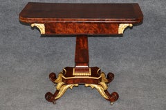 Antique Early 19th Century Regency Style Gilt Accent Flip Top Game Table