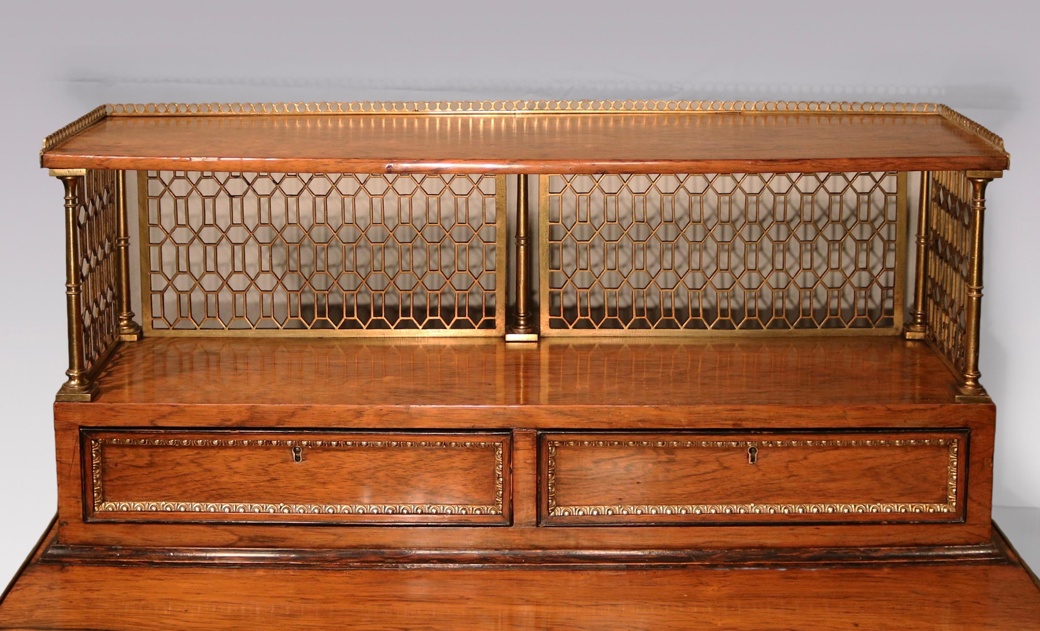 Regency Antique Early 19th Century Rosewood Bonheur Du Jour in the Style of John Mclean For Sale