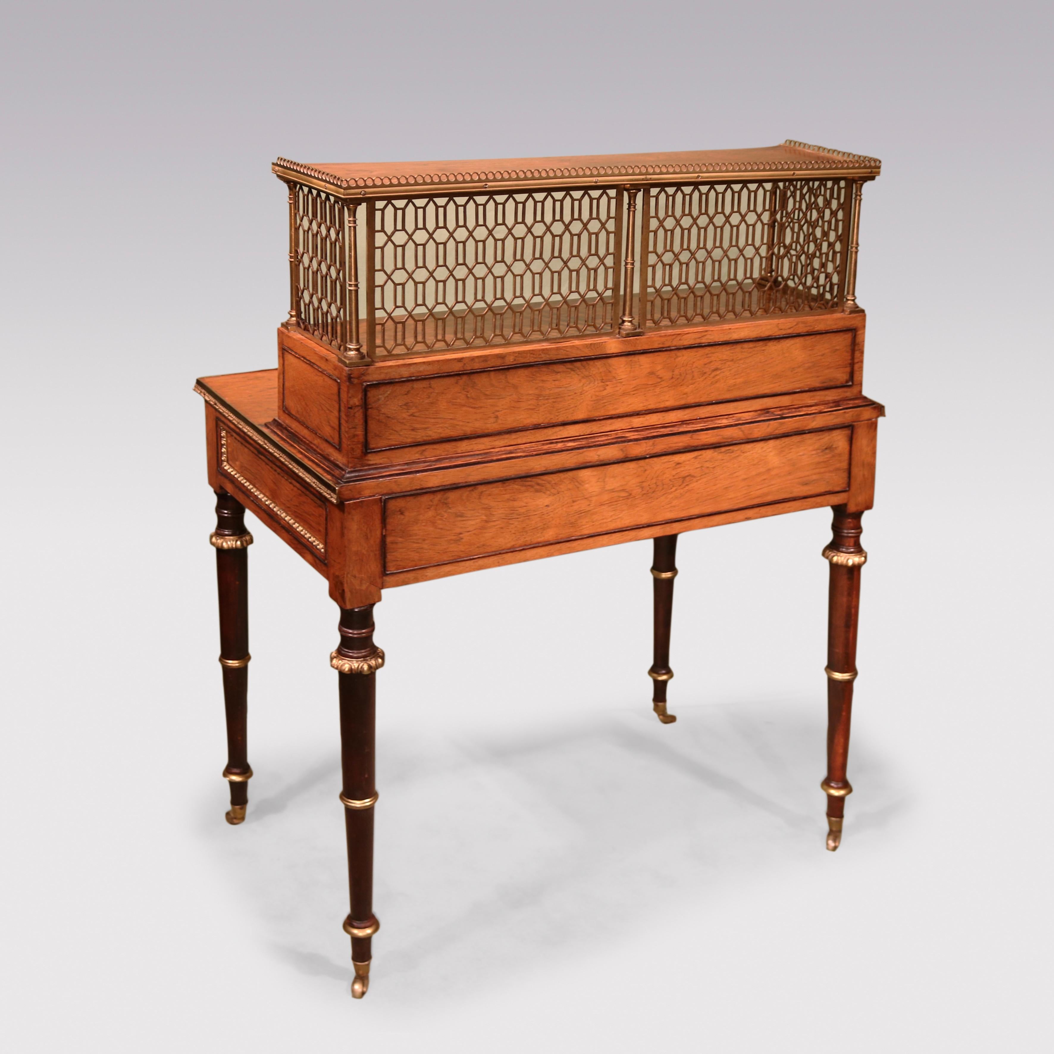 Antique Early 19th Century Rosewood Bonheur Du Jour in the Style of John Mclean For Sale 2