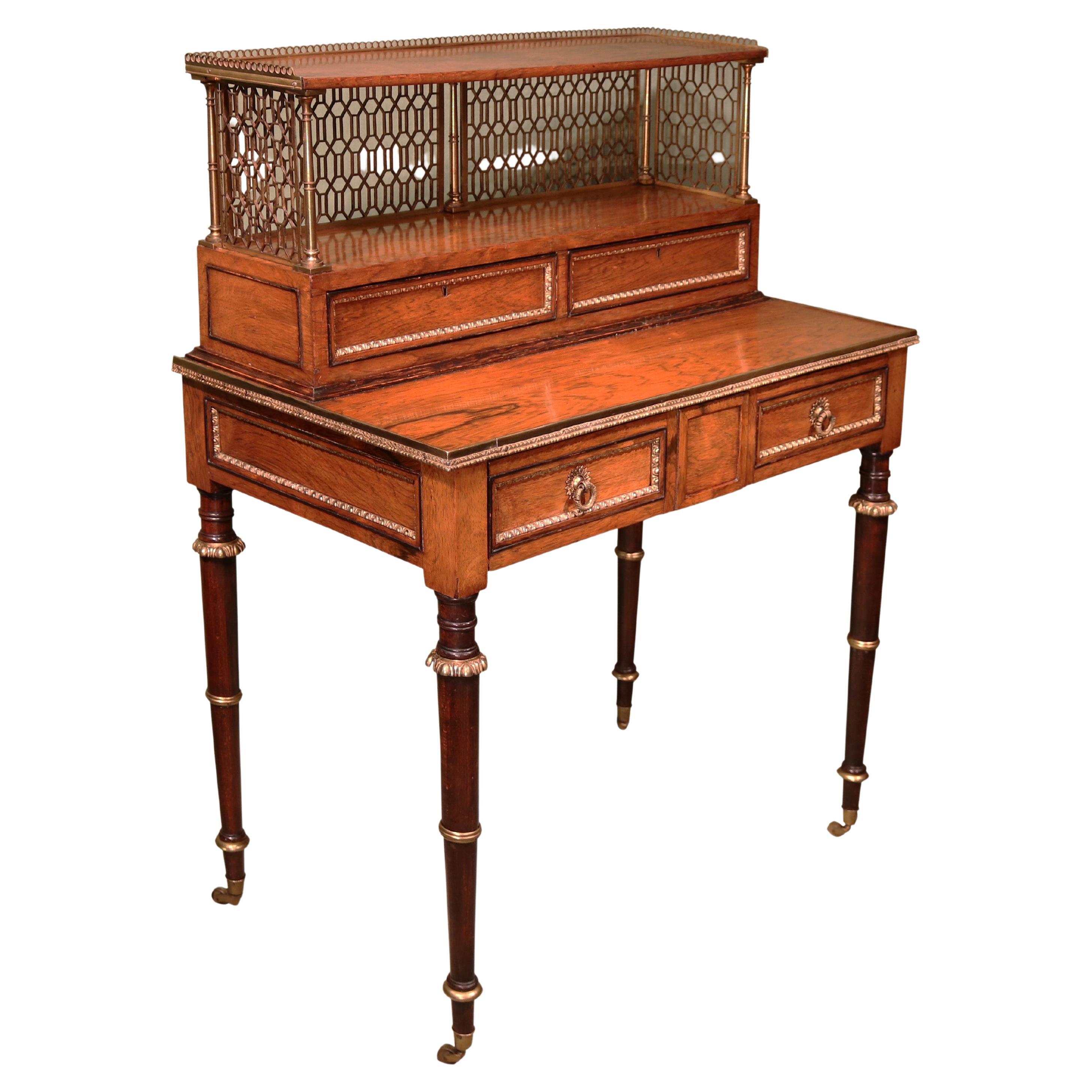 Antique Early 19th Century Rosewood Bonheur Du Jour in the Style of John Mclean For Sale