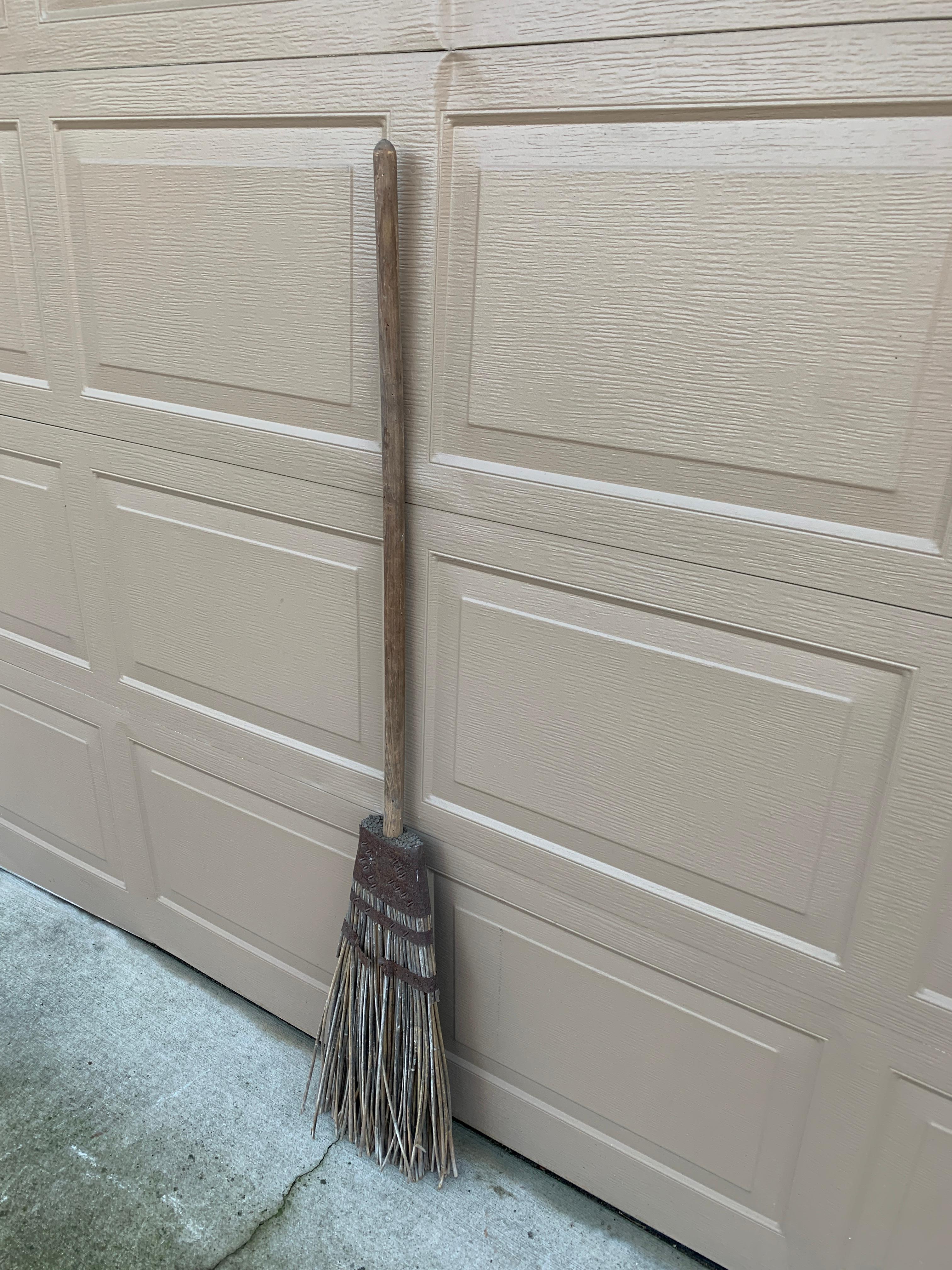 Antique Early 19th Century Rustic Hand Made Wooden Broom For Sale 3