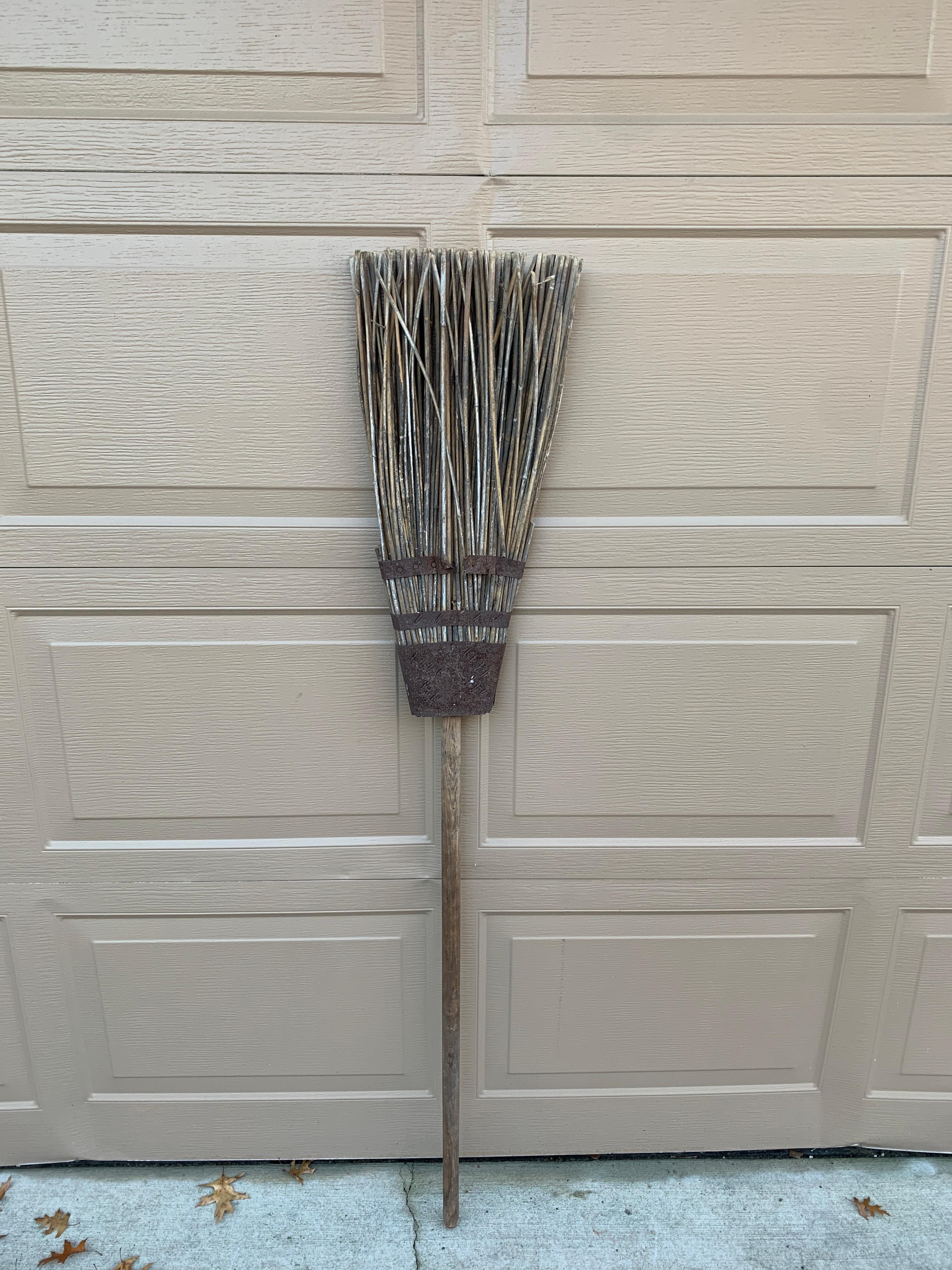 Antique Early 19th Century Rustic Hand Made Wooden Broom For Sale 4