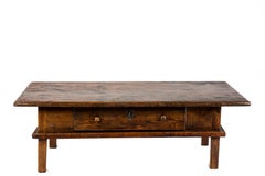 Antique Early 19th-Century Rustic Spanish Warm Brown Chestnut Coffee Table