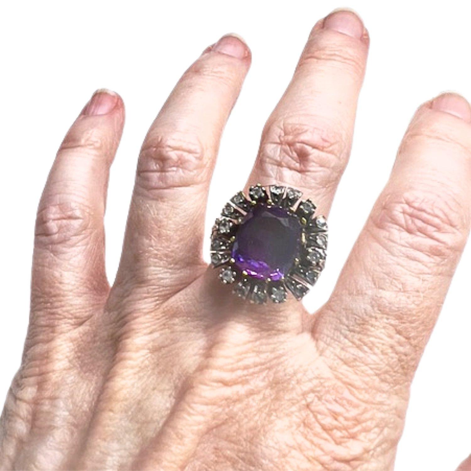 Antique Early 19th Century Sapphire Gold and Silver Earrings and Ring Set For Sale 1
