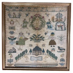 Antique Early 19th Century Schoolgirl Needlework Sampler – Dated 180X