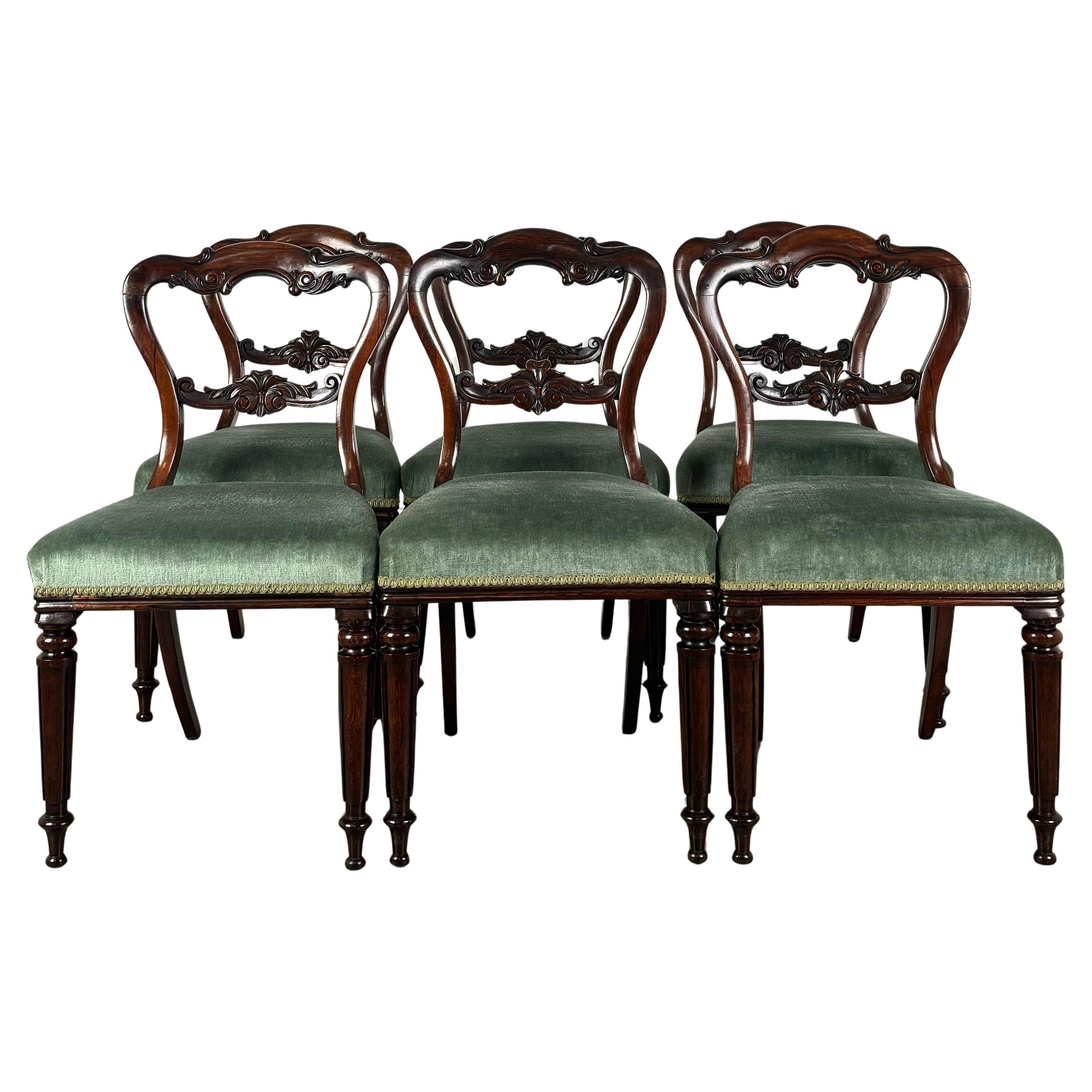 Antico set di 6 sedie da pranzo di alta qualità dell'inizio del XIX secolo ( REF AFS-3414 )