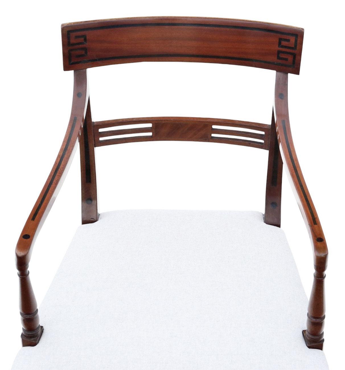 Anciennes chaises de salle à manger et de carver en acajou du début du 19e siècle de l'époque géorgienne et régence en vente 3