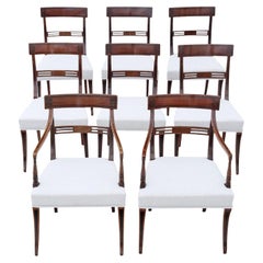 Antike georgianische Regency-Mahagoni-Esszimmerstühle des frühen 19.