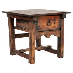 Used early 19th century Spanish Provincial Chestnut side table or tavern tabl