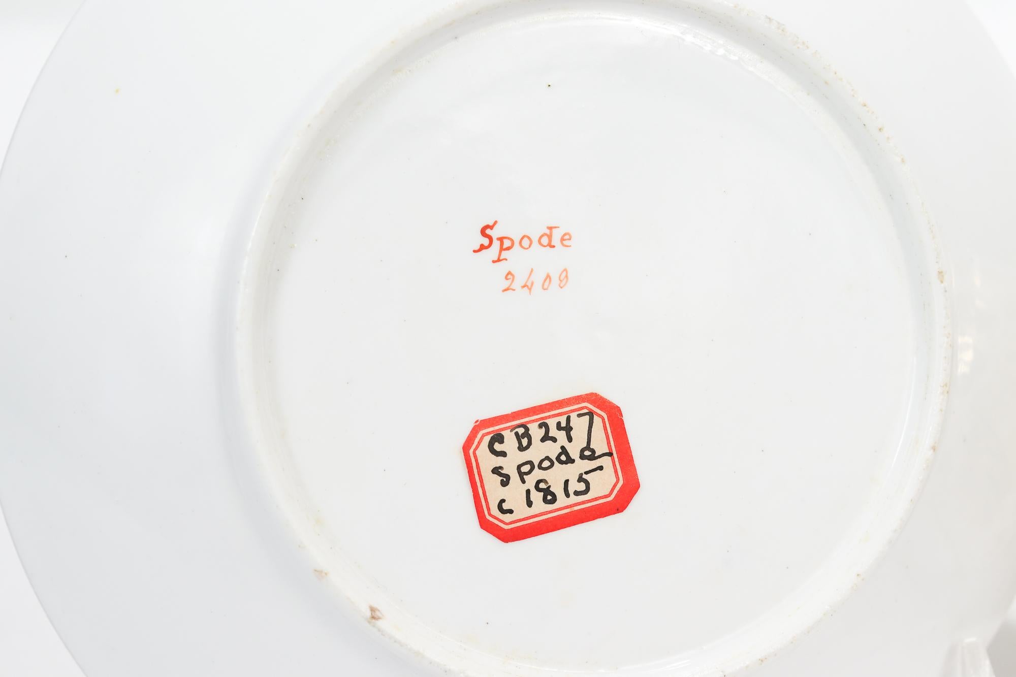 Tasse à thé et soucoupe ancienne du début du 19ème siècle en porcelaine Spode à motif numéro 2408 en vente 2