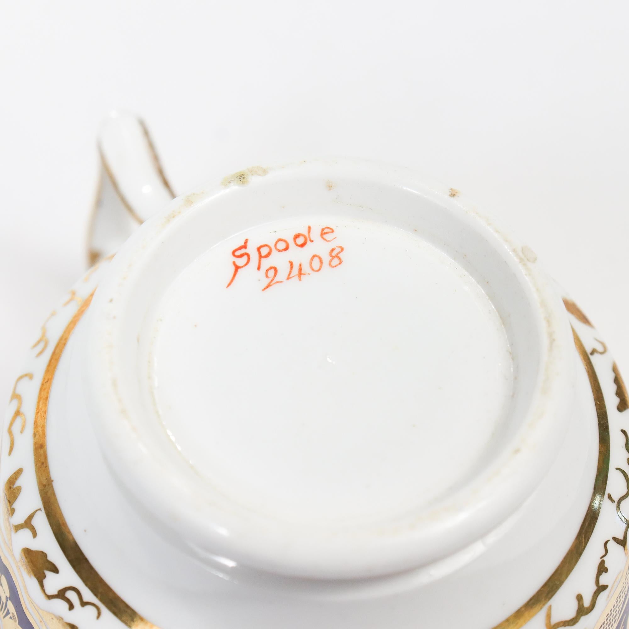 Tasse à thé et soucoupe ancienne du début du 19ème siècle en porcelaine Spode à motif numéro 2408 en vente 3