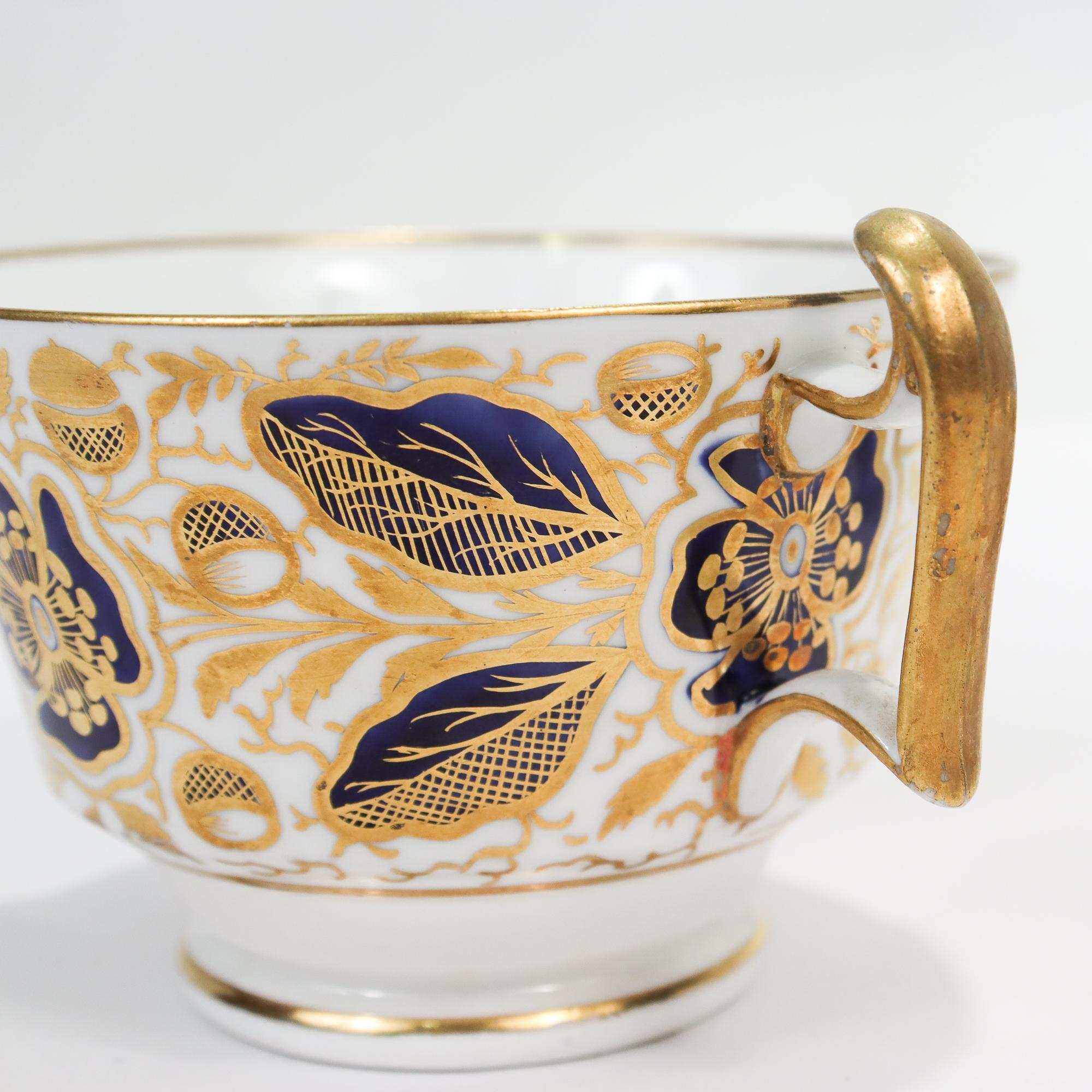 Tasse à thé et soucoupe ancienne du début du 19ème siècle en porcelaine Spode à motif numéro 2408 en vente 4