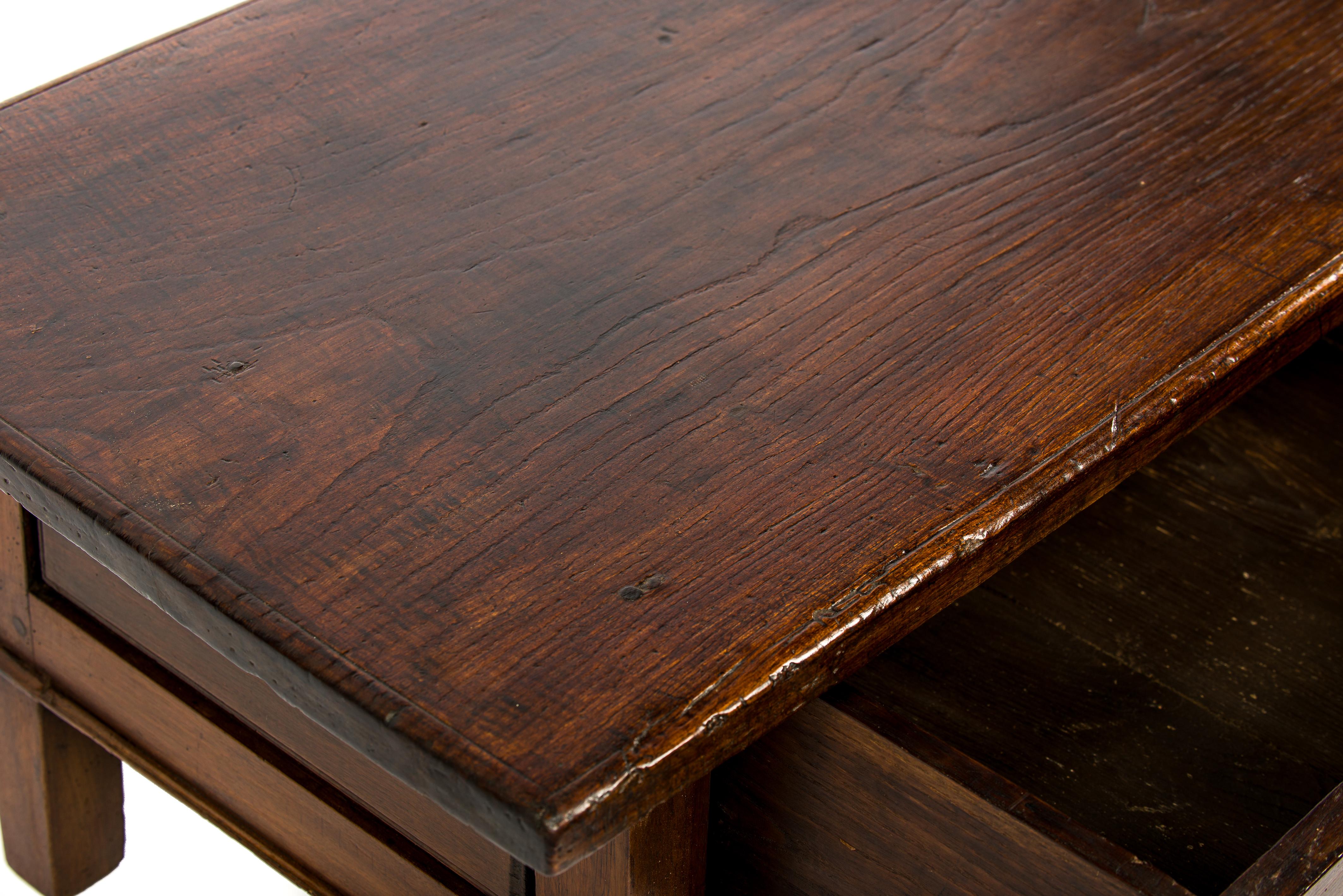 Antique Early 19th Century Warm Brown Spanish Chestnut Coffee Table 7