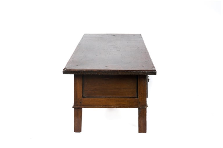 Baroque Antique Early 19th Century Warm Brown Spanish Chestnut Coffee Table For Sale