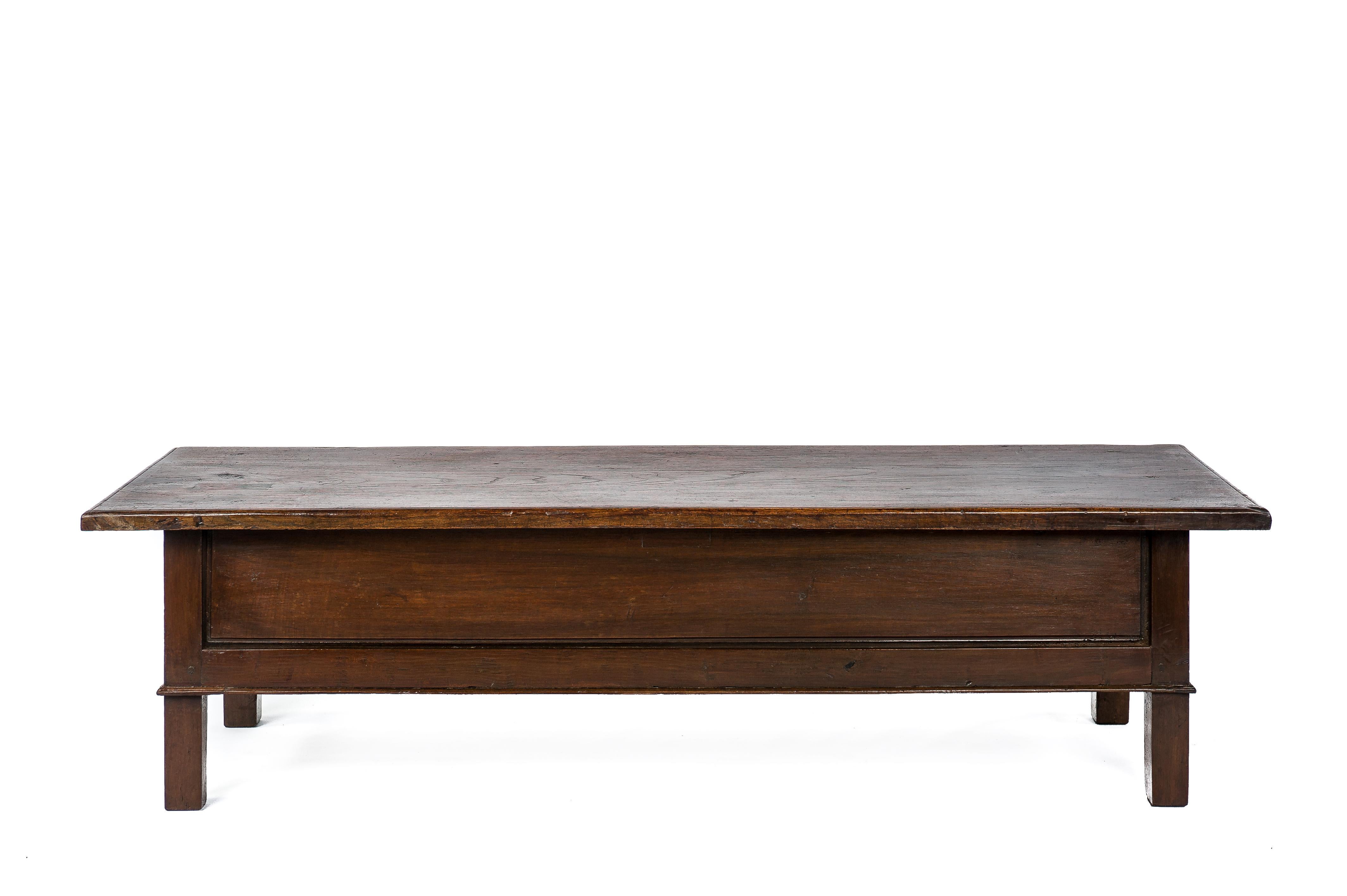 Forged Antique Early 19th Century Warm Brown Spanish Chestnut Coffee Table