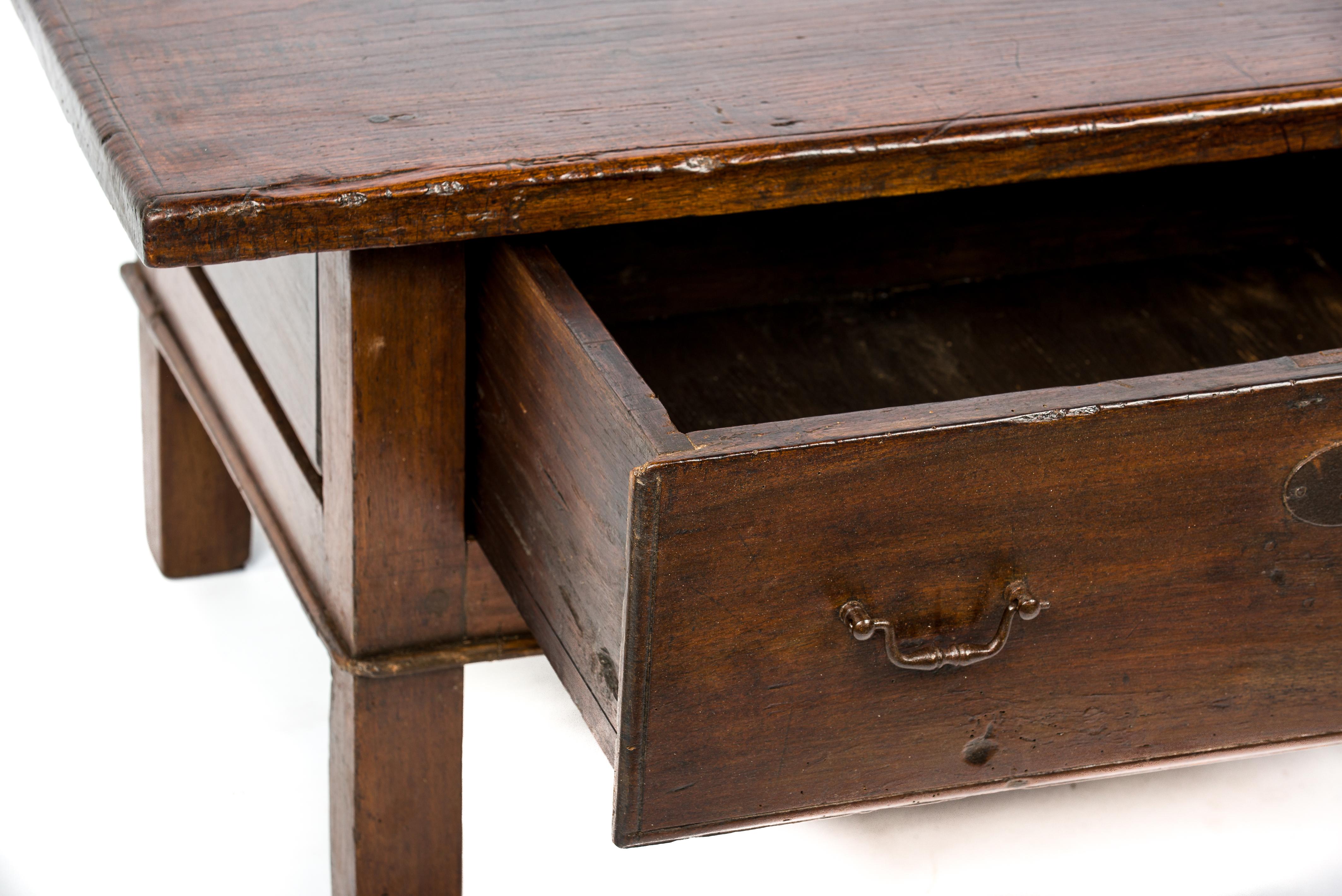 Steel Antique Early 19th Century Warm Brown Spanish Chestnut Coffee Table