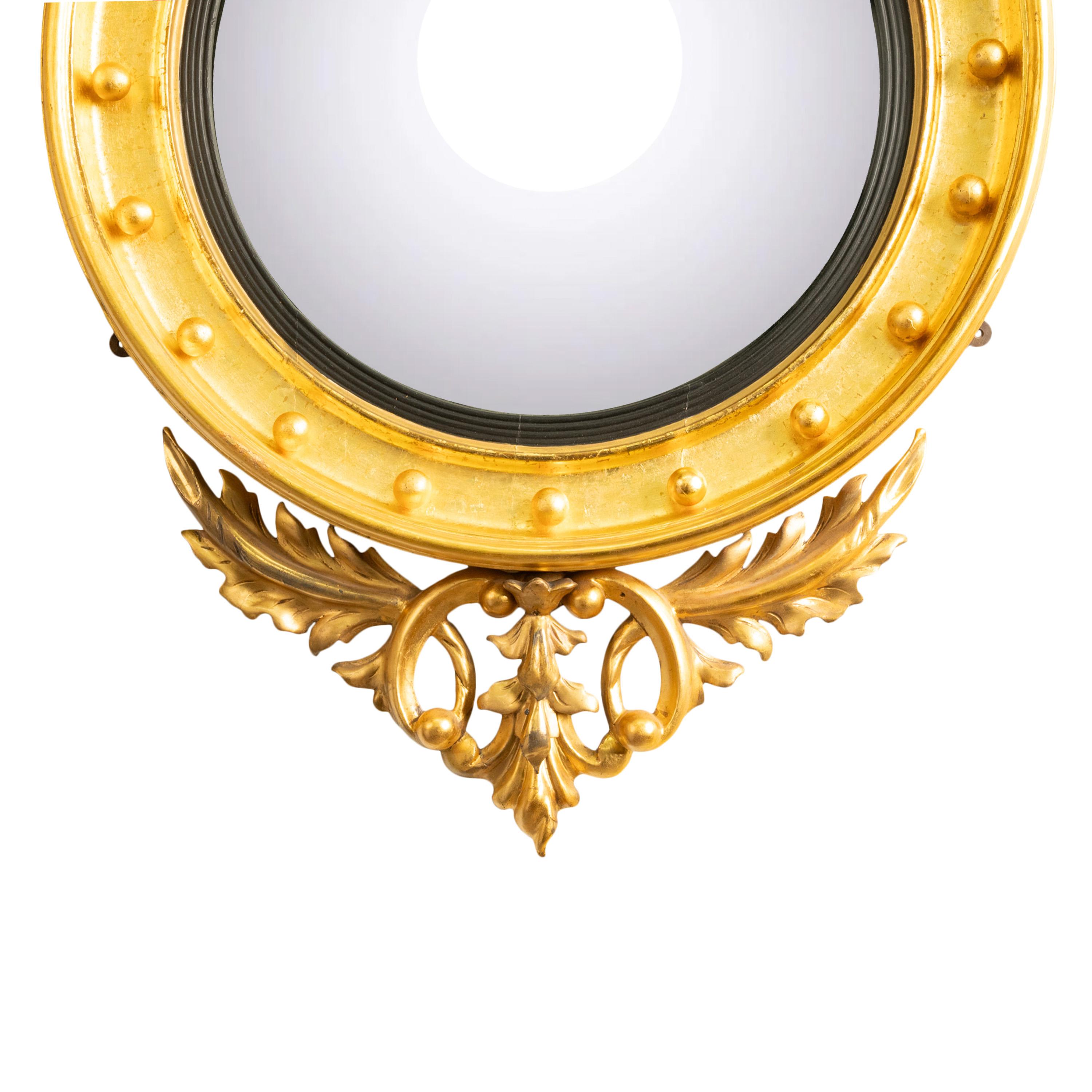 Antique Early 19thC American Federal Period Convex Gilt Wood Eagle Mirror 1820 For Sale 2