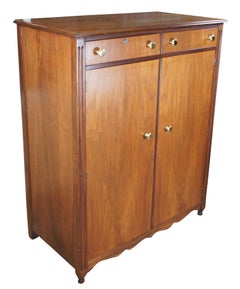 Antique Early 20th C. American Walnut Gentlemans Chest of Drawers Chifforobe 49"
