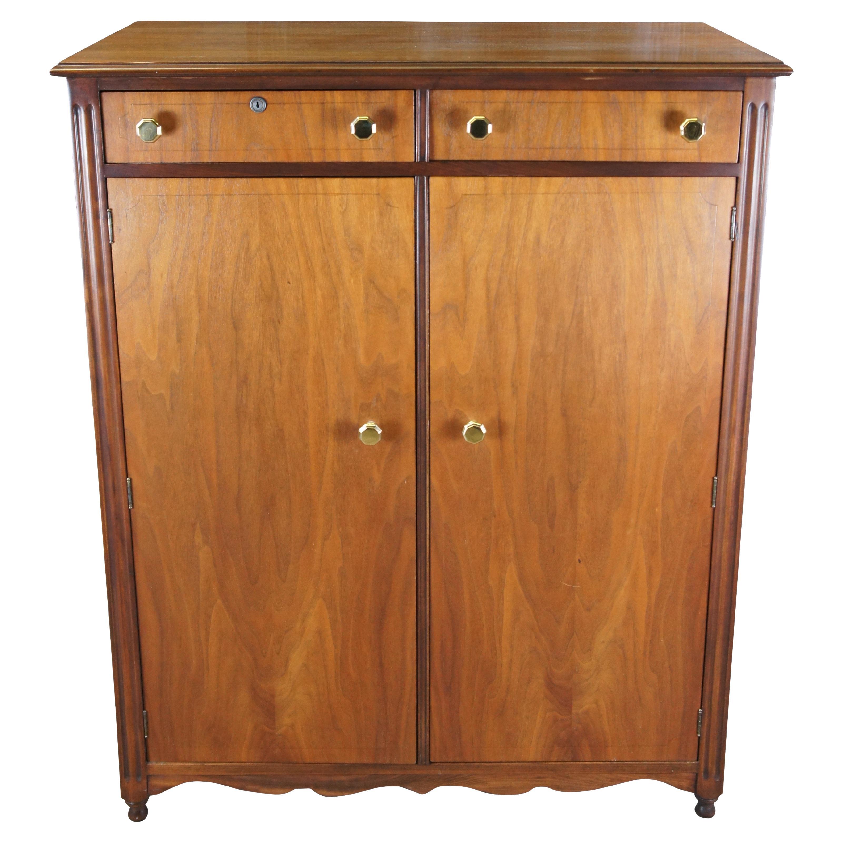 Antique Early 20th C. American Walnut Gentlemans Chest of Drawers Chifforobe 49"