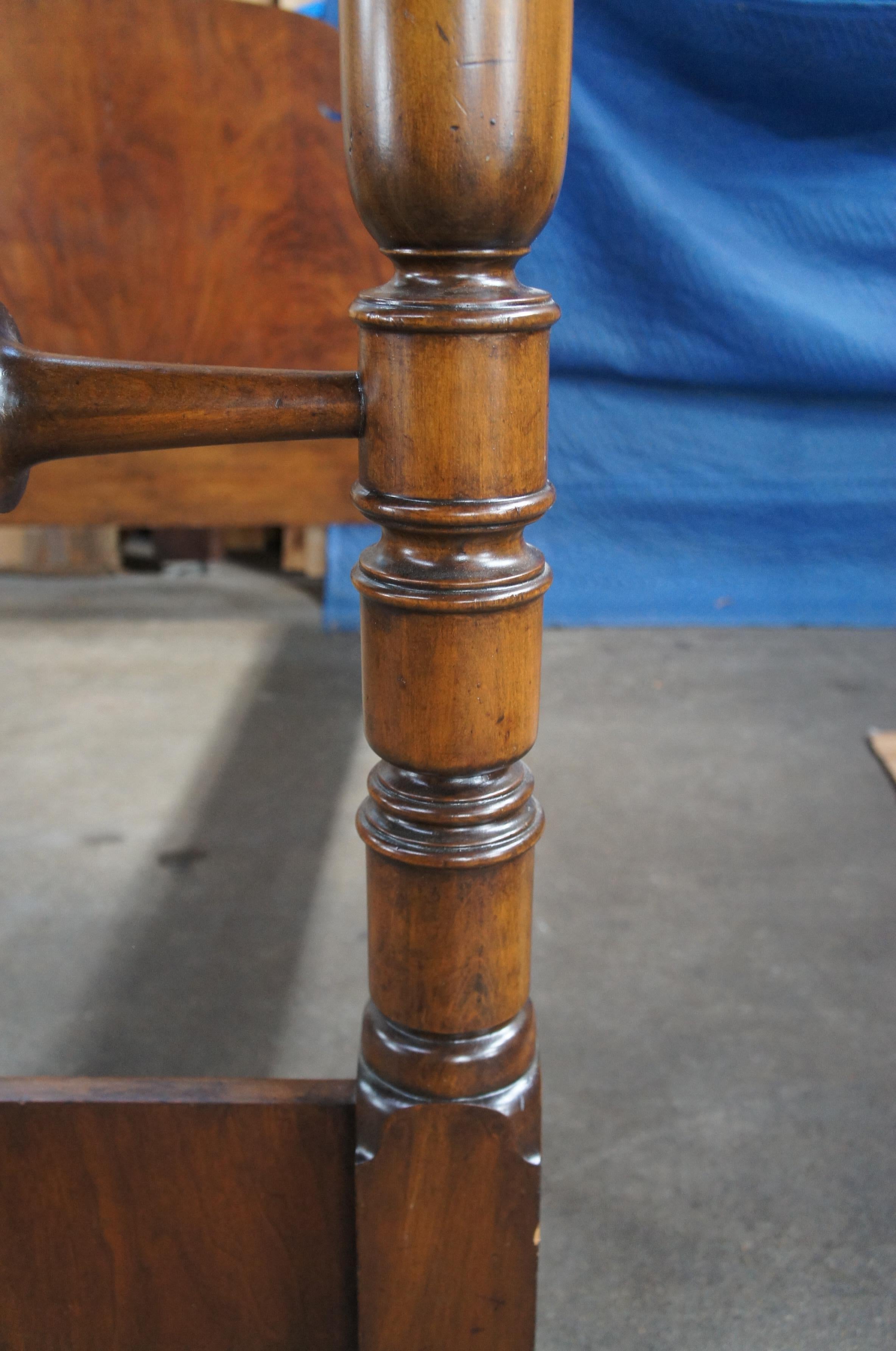 Antique Early 20th C. Georgian Sheraton American Mahogany Full Size Poster Bed 5