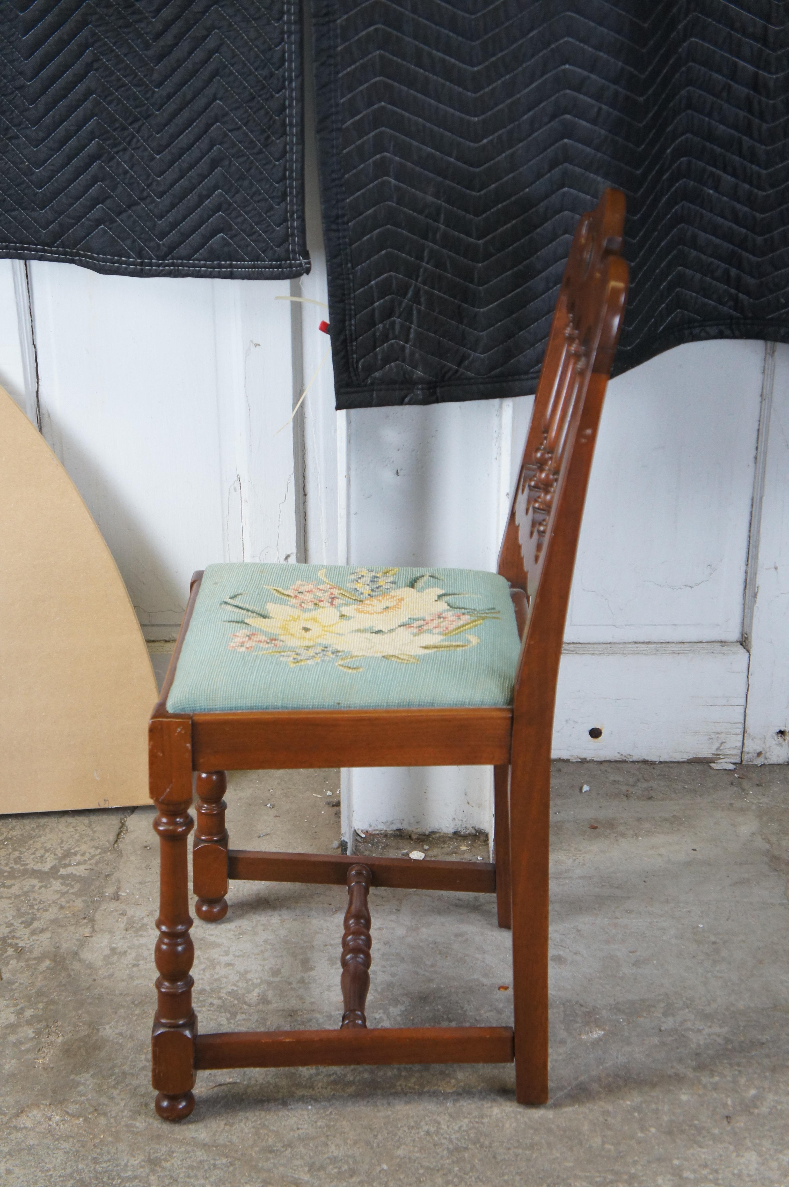 Ancienne chaise d'appoint brodée du début du 20ème siècle du Michigan Chair Company en vente 6