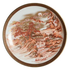 Antique Early 20th c Period Japanese Porcelain Kutani Landscape