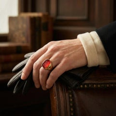 Antique Early 20th Century 18KT Gold Carnelian Intaglio Signet Ring