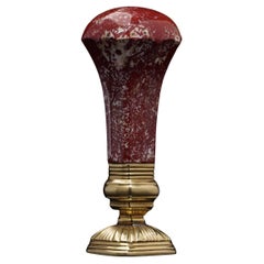 Sello antiguo de oro de 18 quilates de principios del siglo XX con jaspe y cornalina