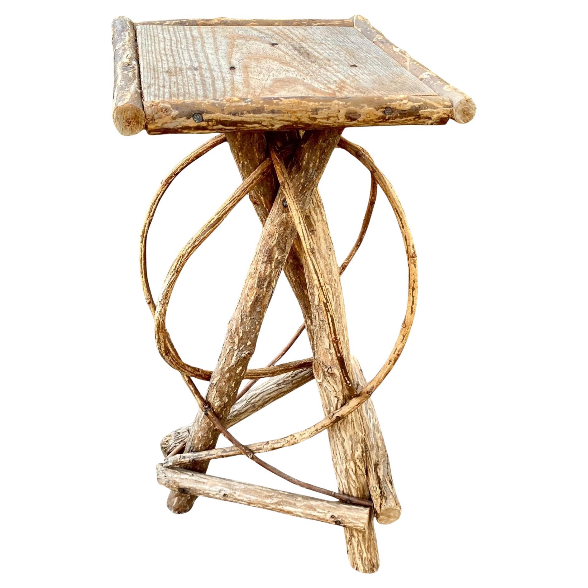 Antike frühen 20. Jahrhundert Adirondack Bent Willow Akzent Tisch