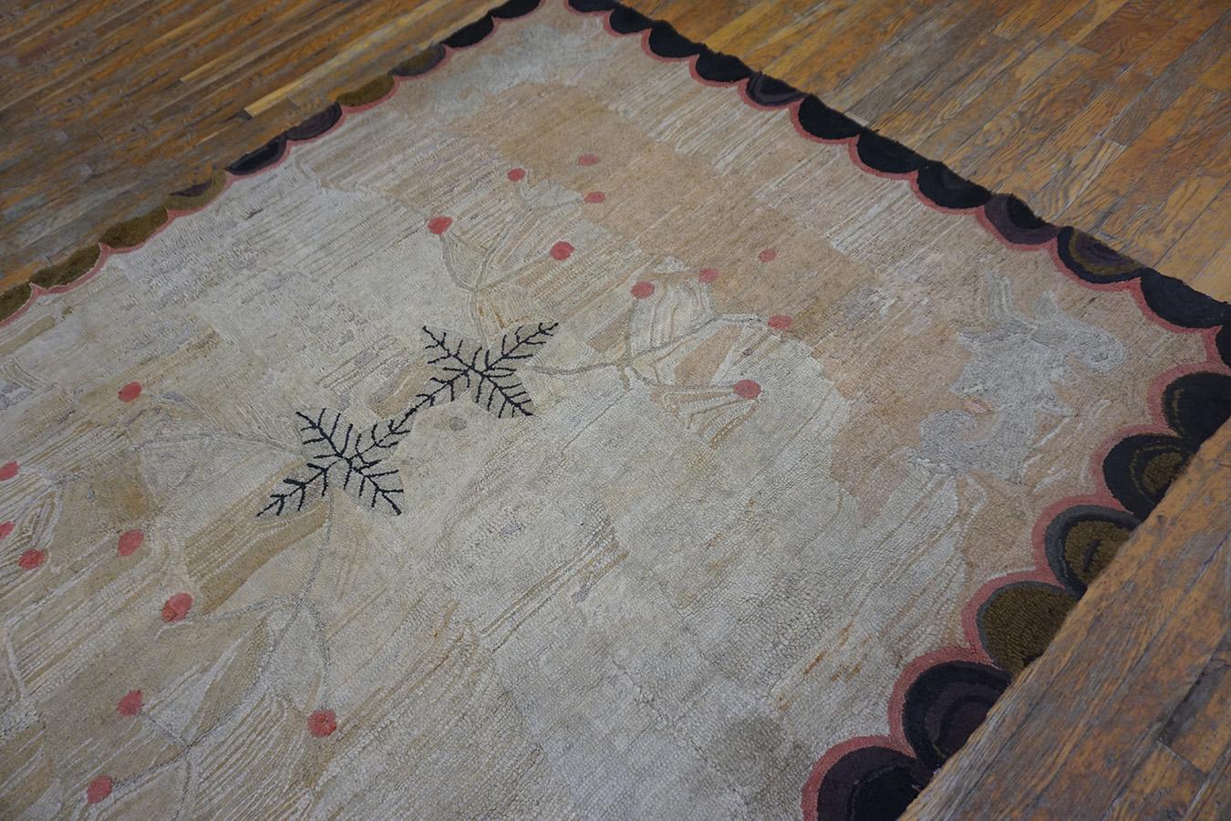 Early 20th Century American Hooked Rug ( 5'8