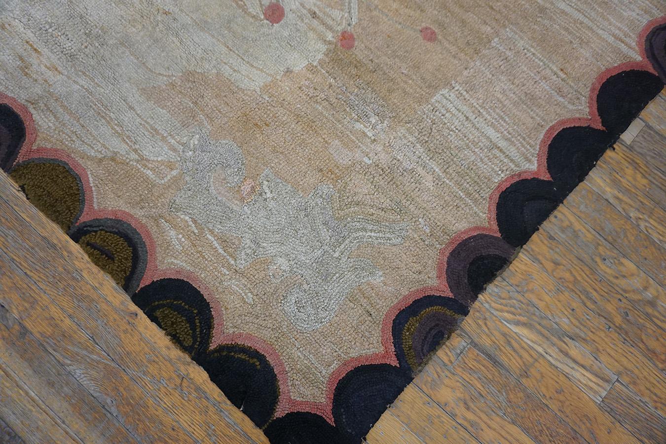 Early 20th Century American Hooked Rug ( 5'8