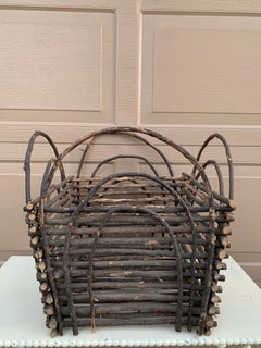 Antique Early 20th Century American Rustic Twig Basket